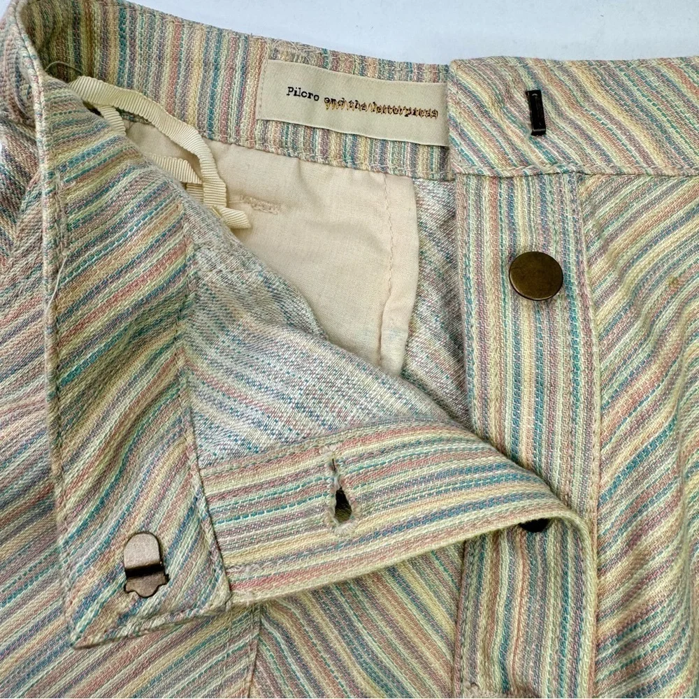 Pilcro and the Letterpress Anthropologie a-line skirt pastel rainbow chino 2